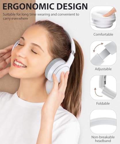 E9 Over Ear Bluetooth Headphones for Kids Children Boy Girl Adult, Stereo Foldable Wired/Wireless Headphones with Microphone for School Travel Tablet