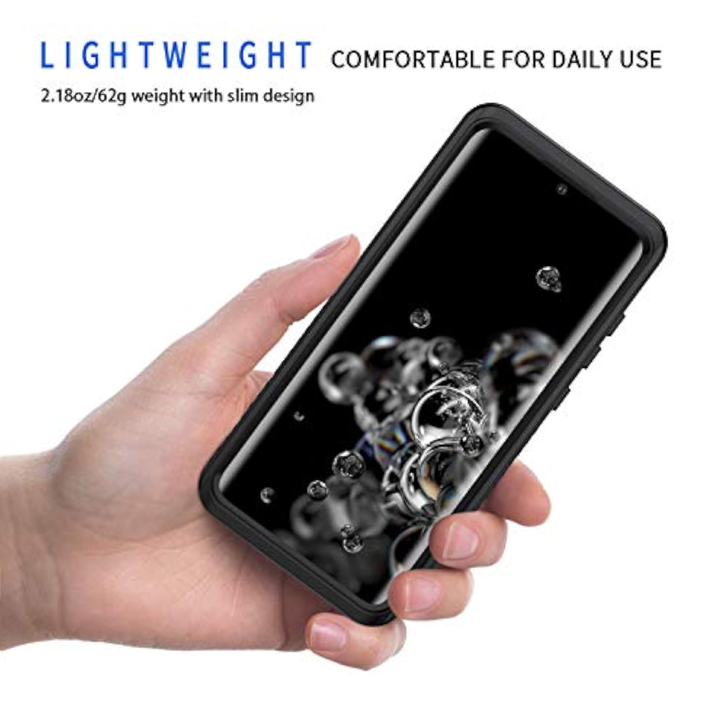 For Samsung Galaxy S20 Ultra Case, Ip68 Waterproof Dustproof Case With Built-In Screen Protector, Heavy Duty Full Body Protective Phone Cover For Galaxy S20 Ultra 5G 6.9 Inch, Black/Clear