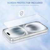 For Iphone 16 Case, Iphone 16 Case With Screen Protector Glitter Bling Sparkle For Women Girls Liquid Clear Case For Iphone 16 6.1” Blue Purple