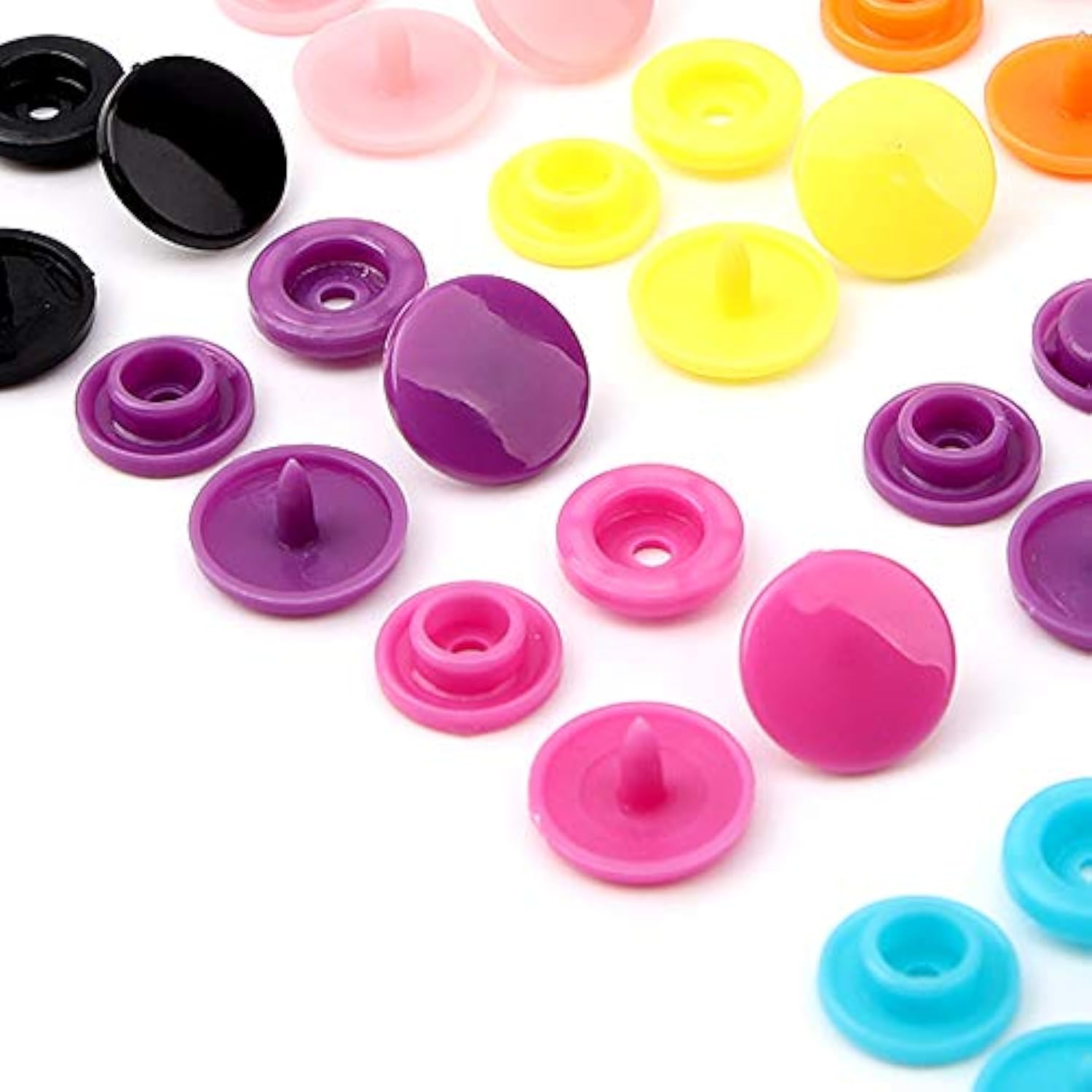 408 Sets Plastic Snap Buttons T5 Kam Snaps Fastener Kit For Craft Diy,