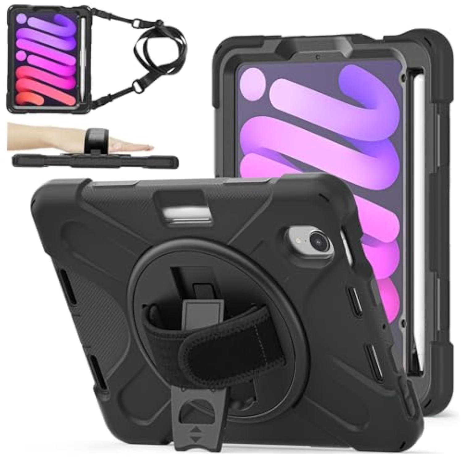 New Ipad Mini 6 Case 2021, Shockproof Rugged Mini 6 Case A2567/A2568/A2569 Wit