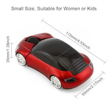 Wireless Mouse 2.4Ghz Cool Car Shape Wireless Red Mouse With Usb Receiver 3 Buttons 1600 Dpi Optical Portable Compact Small Cordless Mice For Laptop Pc Computer Desktop Small Hands Kids Adults Gift