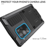 Metal Heavy Duty Case For Samsung Galaxy S25 Ultra Aluminum Military Grade Rugged Case With Metallic Stand Screen Protector Screws Dustproof Shockproof Full Cover For Man (Black)