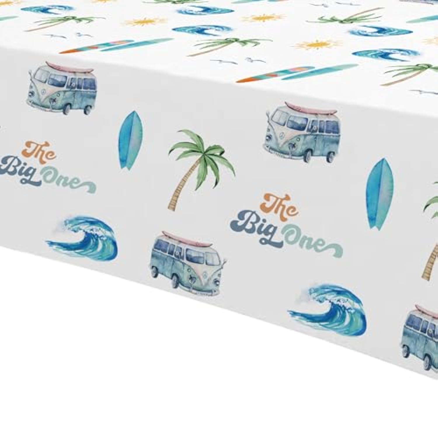 Surf First Birthday Party Supplies Boy Tablecloth, Surfing The Big One Birthday Decorations Tablecover, Summer Beach Surf Table Decorations Table Cloth, 3 Pack (54In X 108In)