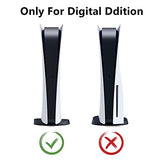 Digital Edition Face Plates Cover Skins Shell Panels for PS5 Console, Accessories for PlayStation 5 Protective Shell Replacement Faceplate (Black)