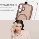For Iphone 16 Plus Case, Compatible With Magsafe Wave Frame Design Translucent Matte Back Silicone Bumper Protective Magnetic Phone Case Iphone 16 Plus For Women Girls, Brown