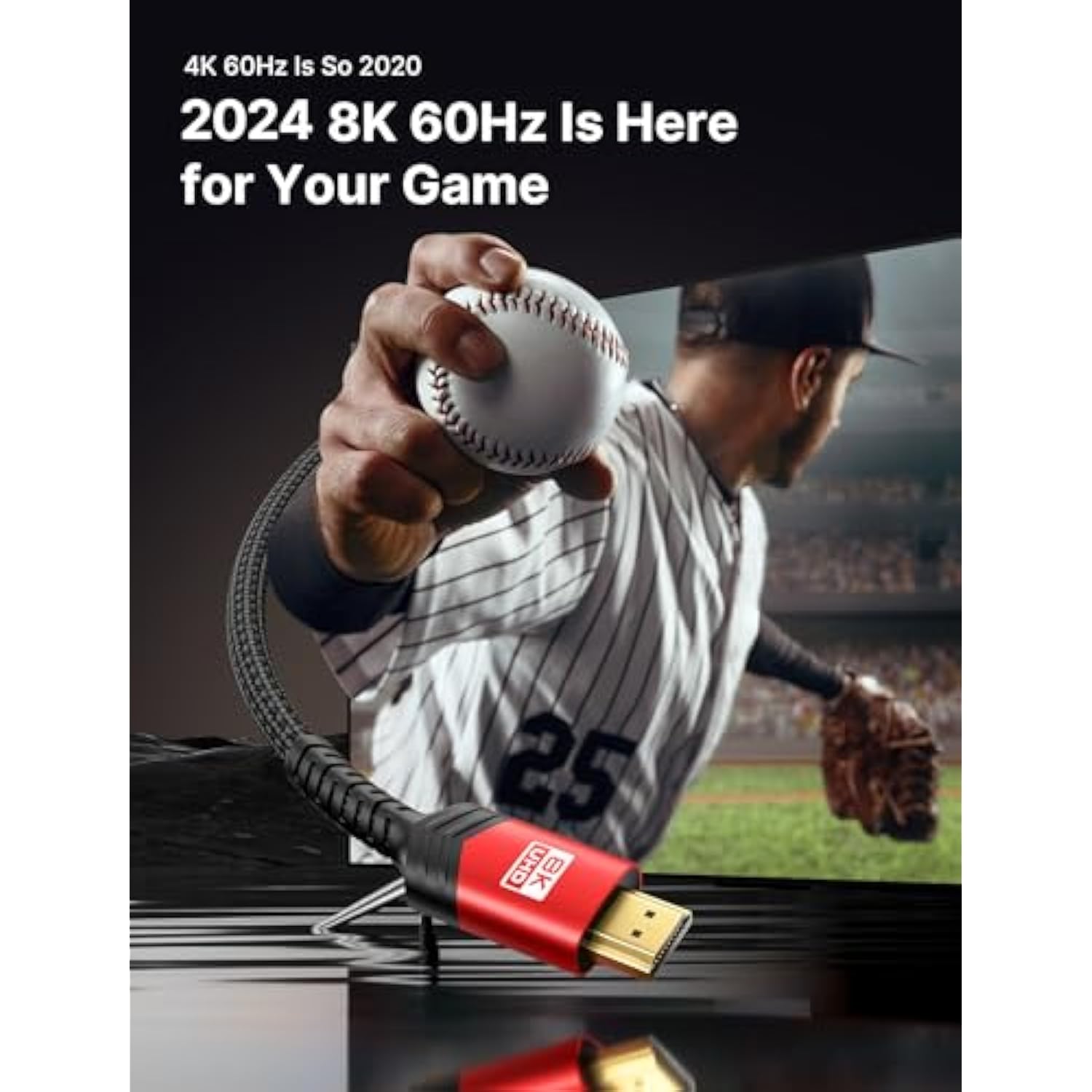 8K Hdmi Cable 2.1 15Ft 2-Pack, 48Gbps 8K & 4K Ultra High Speed Cord (8K@60Hz 7