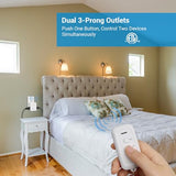 2 Side Outlets Remote Control Outlet With 2 Remotes, No Interference Wireless Remote Outlet Light Switch With 2 Outlets, 15A/1875W, 100Ft Rf Range, Programmable