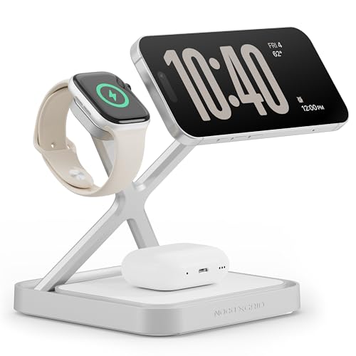 XGrid XDS3: 3-in-1 Wireless Charging Stand Charging Station for iPhone, Apple Watch, and AirPods MagSafe Compatible, Qi2 Certified Includes 45W USB-C