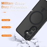 For Samsung Galaxy S24 Fe Case, Matte Magnetic Phone Case With 1 Screen Protector, Support For Magsafe, Translucent Frosted Slim Shockproof Protective Cover For Samsung Galaxy S24 Fe, Black