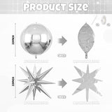 6 Pcs 22-Inch Silver Starburst & 4D Foil Balloons Large Metallic Party Decor