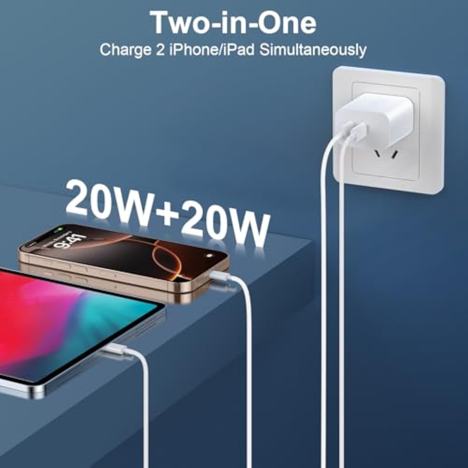 Usb C Charger For Iphone 16/15 Pro Max Charger Fast Charging, 20W C Charge Block With 10Ft Usb C To C Cord Cable Compatible For Iphone 16 15 Pro Max/16 15 Pro/16 15 Plus/16 15