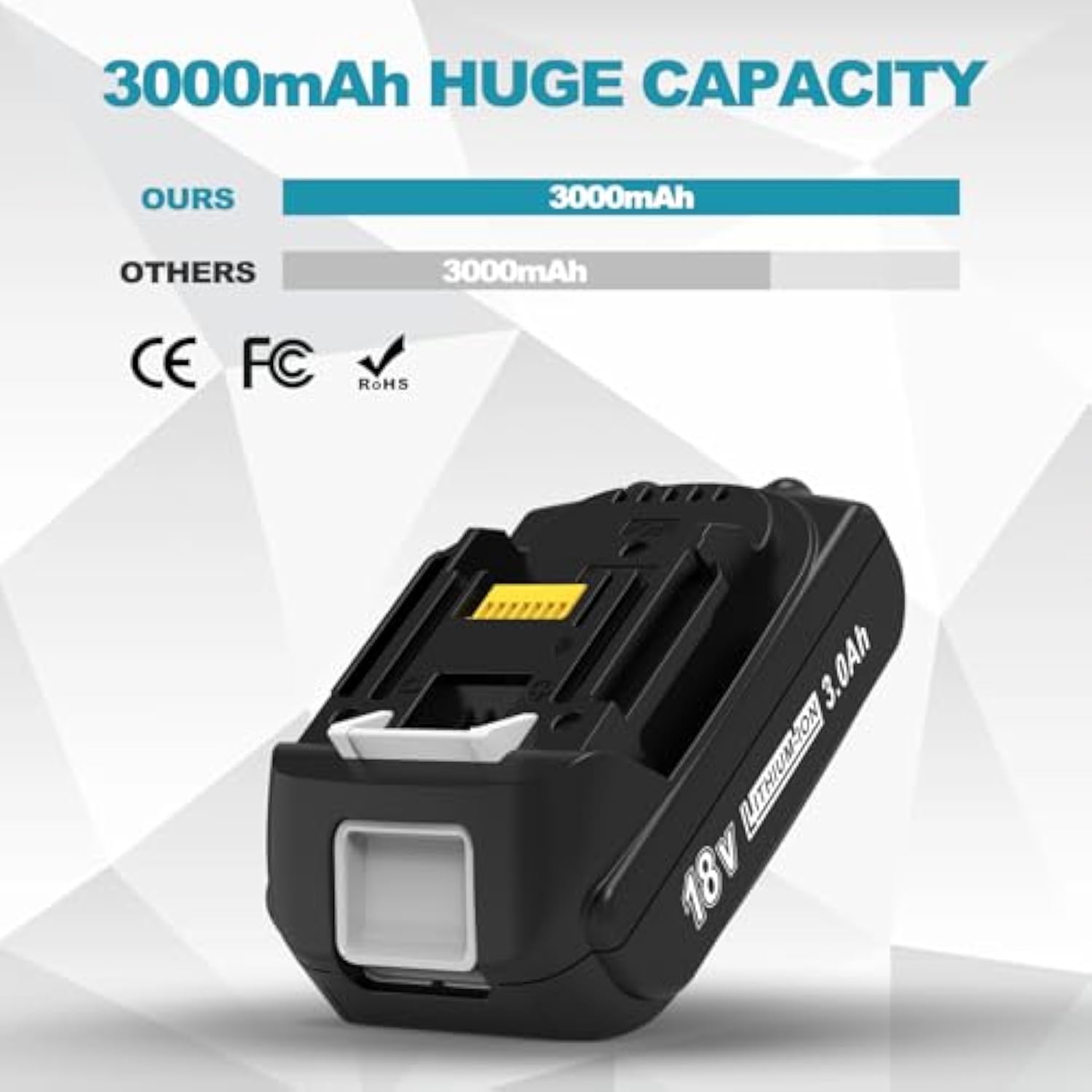 3000Mah 18V Battery Replacement For Makita 18V Battery Compatible With 18 Volt Bl1840B Bl1850B Bl1860B Bl1815B Battery (2 Packs)