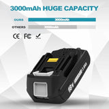3000Mah 18V Battery Replacement For Makita 18V Battery Compatible With 18 Volt Bl1840B Bl1850B Bl1860B Bl1815B Battery (2 Packs)