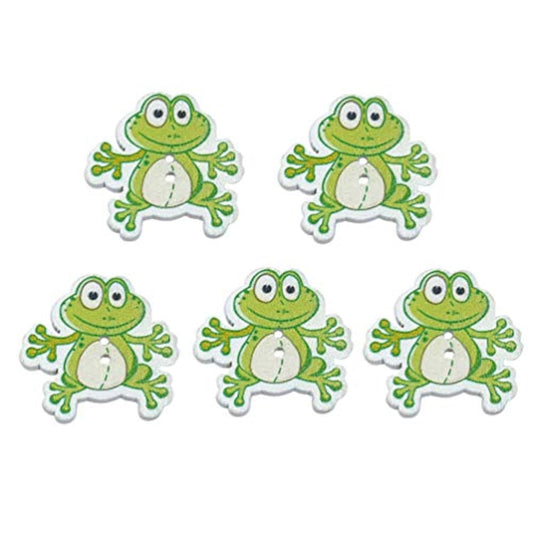 50Pcs Wooden Buttons Frog Buttons Decorative Buttons Embellishments 2