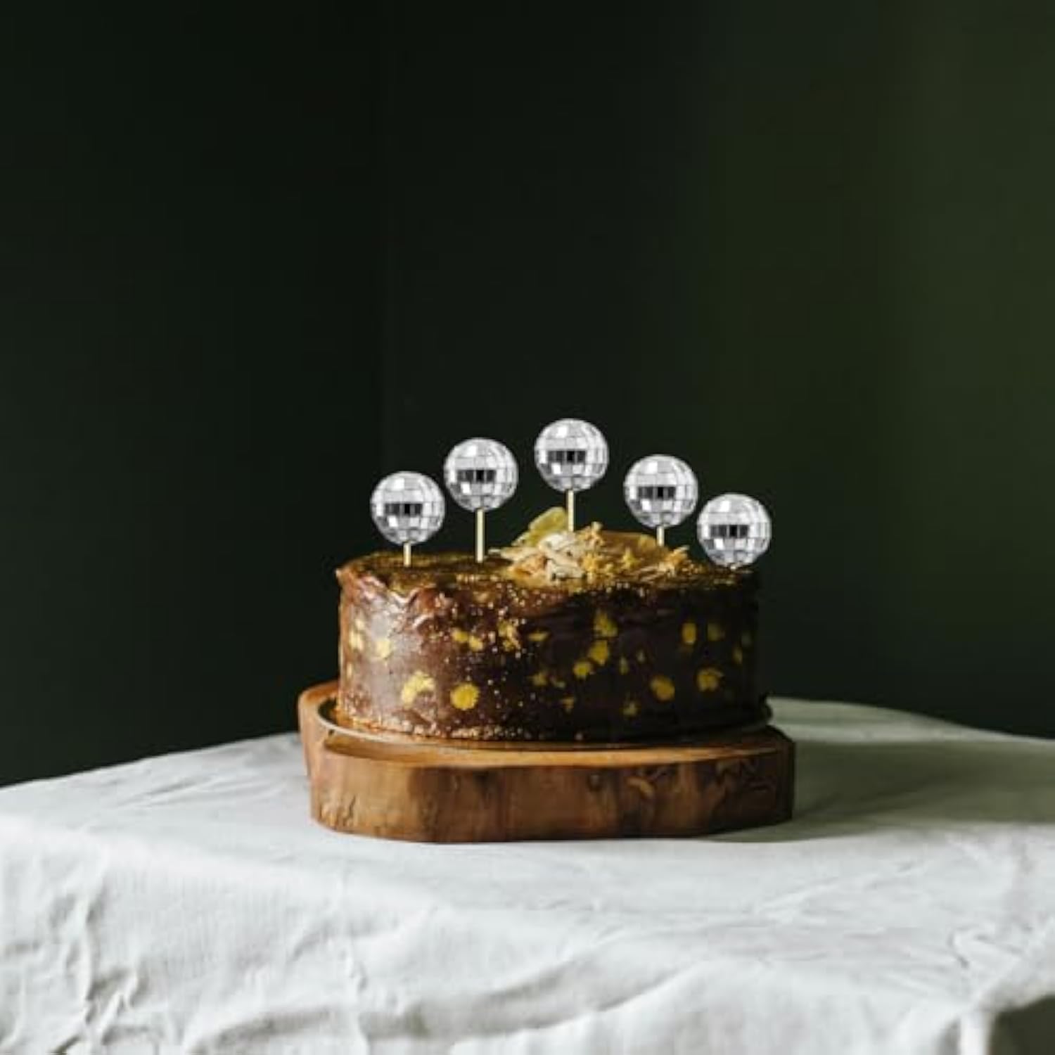 18Pcs Disco Ball Cupcake Toppers, Disco Theme Cake Decorations Topper Accessories For Birthday Party Decorations 70S Disco Themed Dance Party Supplies