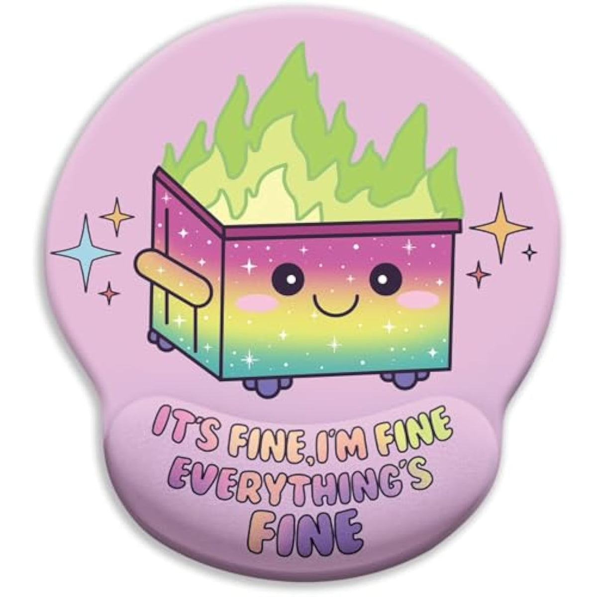 Dumpster On Fire Mouse Pad With Wrist Rest, Funny Cute Ergonomic Mouse Pads For Desk Wrist Support, Mousepad For Wireless Mouse Gaming Work Home Desk Accessories Office Supplies Decor Women