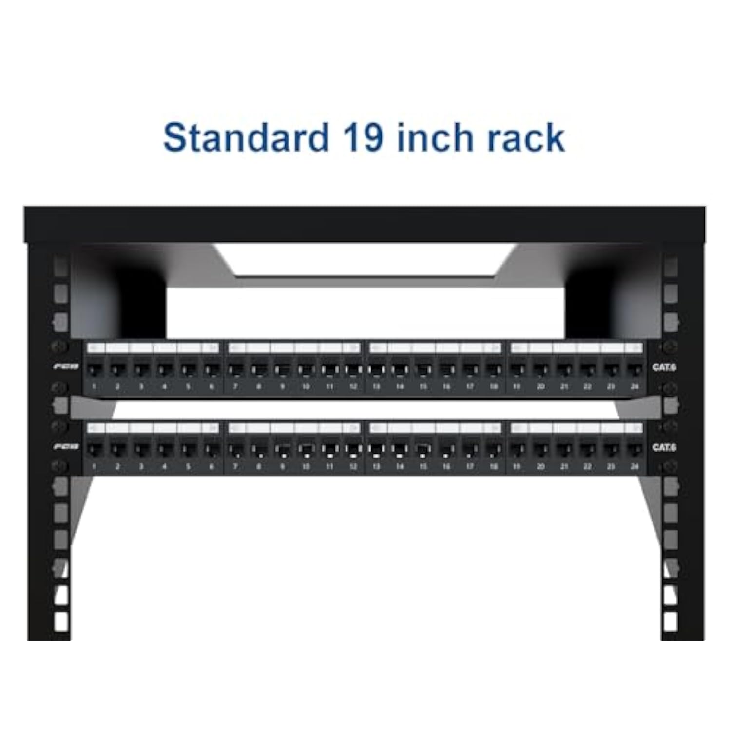 1U 24 Port Patch Panel And Cat6 Rj45 Keystone Coupler, 19" Rackmount Or Wall M