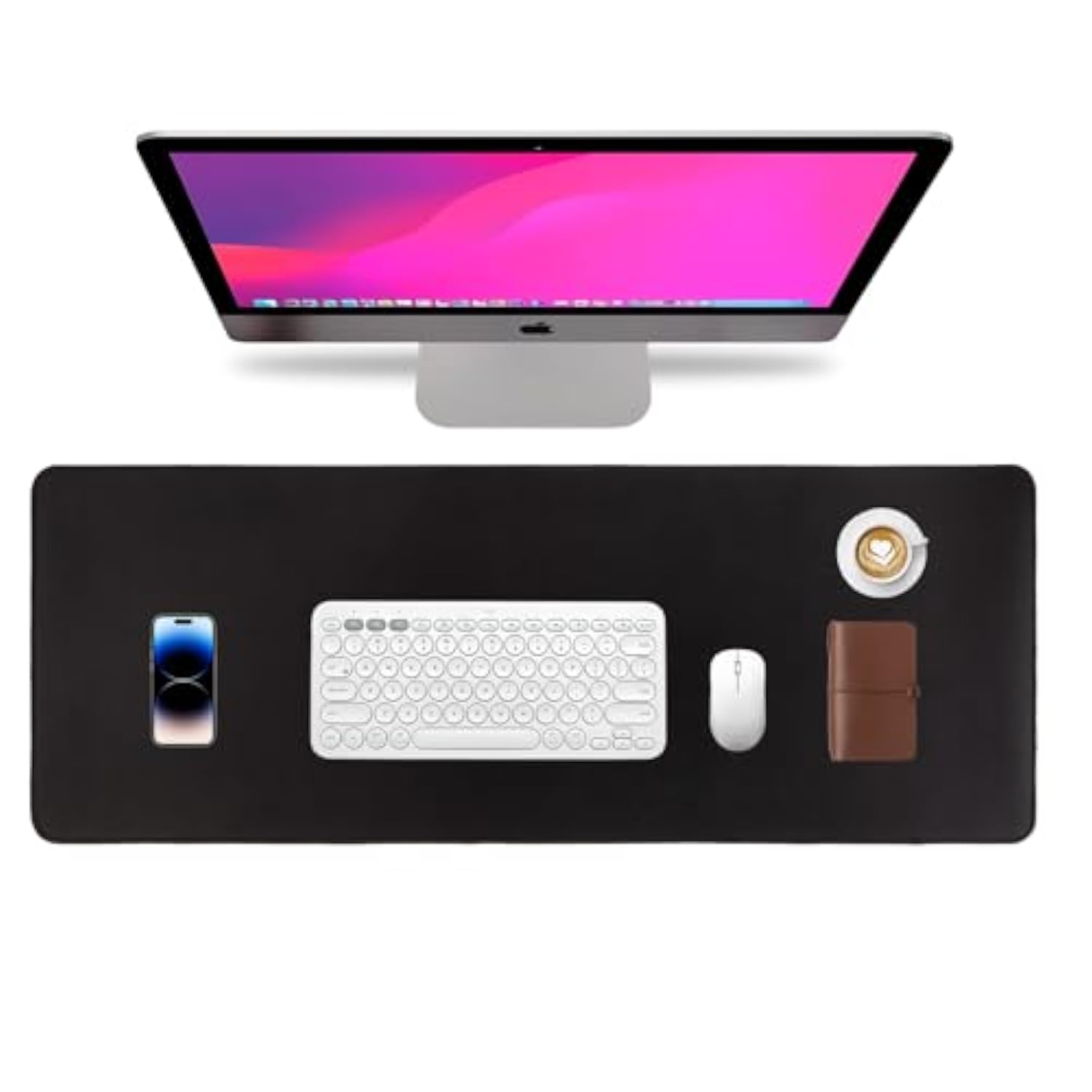 Gaming Mouse Pad For Desk Large Mousepad Gaming With Superior Micro-Weave Cloth, Extended Mousepad With Stitched Edges, Non-Slip Base, Water Resist Keyboard Pad For Office & Home, 31.5 X 12 In, Black