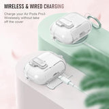 AirPods Pro 3 Case with Cleaner Kit, Soft TPU Clear Cover and Bracket, Dustproof Design, Keyring, Auto Pop-Up, Lock Clid, and Cleaner Kit for AirPods Pro 3 (2025)
