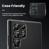[3+2Pcs For Samsung Galaxy S22 Ultra Camera Lens Protector, 9H Tempered Glass Camera Cover Screen Protector Metal Individual Ring For S22 Ultra 5G 2022 [Installation Tray][Removal Tool]- Black