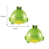 4Pcs Large Green Frog Mylar Foil Balloons Animal Themed Birthday Party Decorations