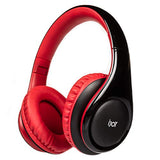 ISO Bluetooth 5.0 Wireless Over Ear Foldable Stereo Headphones with 30 Hours Battery and Built-in Microphone, (Black/Red)