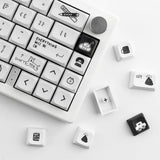 Pbt Keycaps - 130 Black Cartoon Dye-Sublimated Cute Xda Profile Custom Keycaps For Cherry & Gateron Mx Switches Mechanical Keyboards