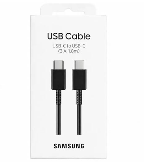 6FT USB C to USB C Fast Charging Cable 3A Black for Samsung Galaxy iPhone iPad