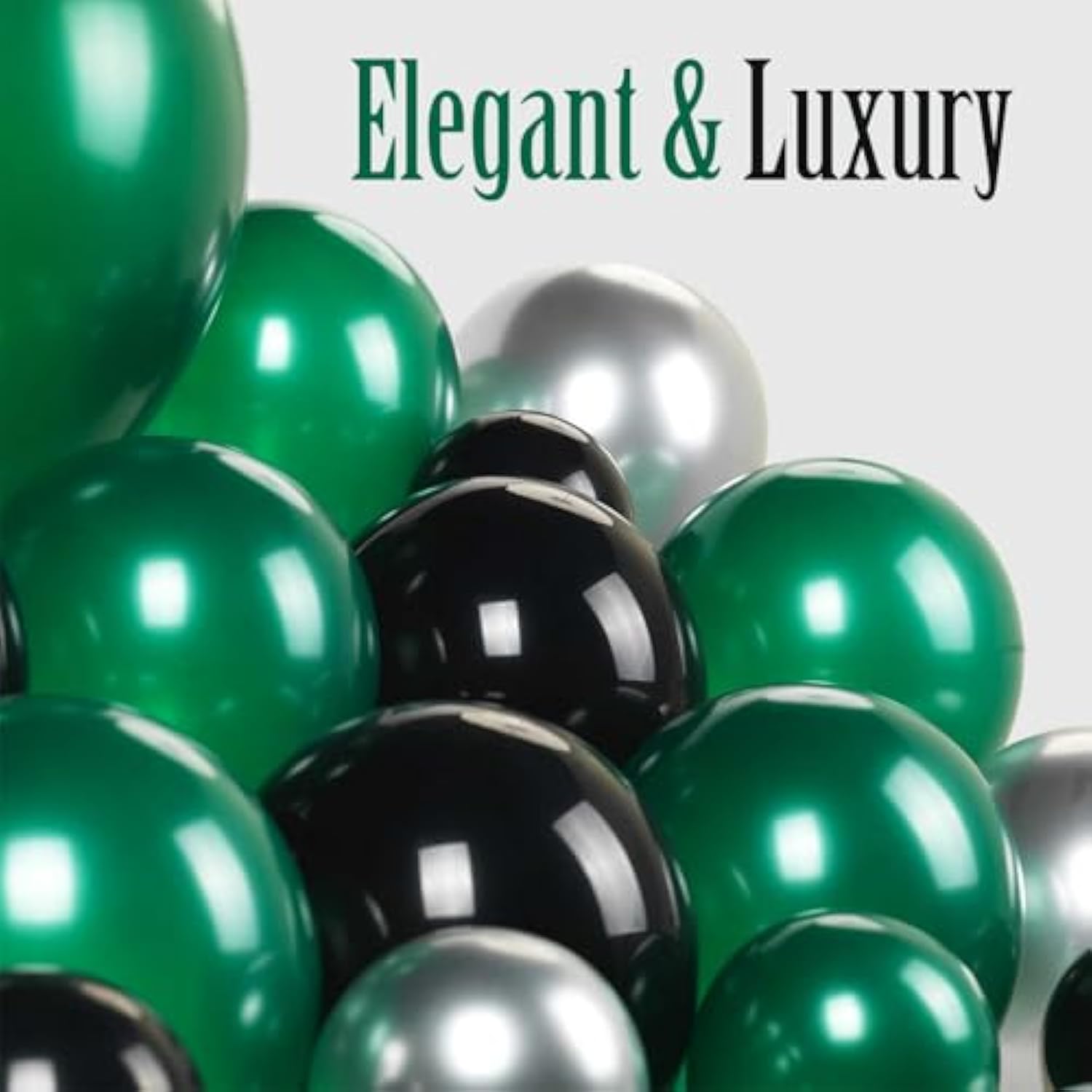 Dark Green And Black Silver Balloon Garland Arch Kit 160+Pcs For Wedding Birthday Baby Shower Graduation Party Decorations