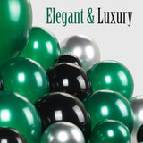 Dark Green And Black Silver Balloon Garland Arch Kit 160+Pcs For Wedding Birthday Baby Shower Graduation Party Decorations
