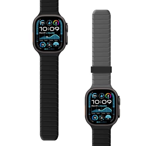 Double Sided Reversible Band Compatible with  Watch 49mm 46mm 45mm 44mm 42mm, Magnetic Wristband Soft Silicone Straps for iWatch Ultra 3 2 1 SE