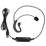 Usb Ear Hook Headset, Black, In Ear, Wired, Computer Headsets, Skype/Msn Headset, Noise Isolation, 100-5600Hz, 1 Count