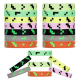 Pixel Party Favors, 28Pcs Pixel Silicone Bracelets Glow In The Dark Pixel Wristband For Pixel Theme Kids Birthday Party Decorations Supplies