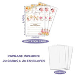 Fairy 1St Birthday Party Invitation, Garden Fairy Themed Fill-In Invites, 20 Floral Invitations With Envelopes For Women (4" X 6"), Adults Butterfly Party Favors Decorations And Supplies -56