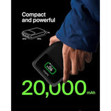 Belkin Portable Charger, 3-Port Laptop Power Bank 20000 mAh - USB-C & USB-A Ports, 65W iPhone Charger Fast Charging - MacBook, Apple iPhone 17, iPad, Samsung Galaxy S25, Nintendo Switch 2, etc - Black