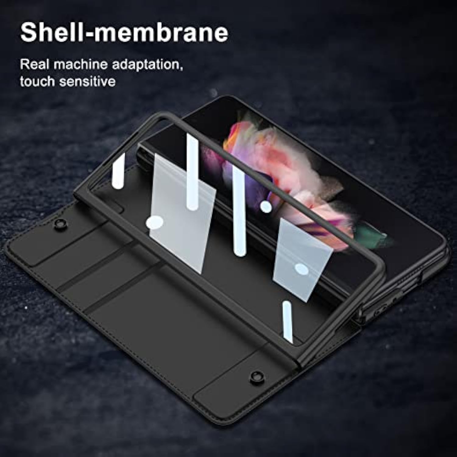 Samsung Galaxy Z Fold 4 Military Armor Cases Anti-Scratch Hard Slim Leather Case