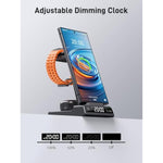 Wireless Charger For Samsung Charging Station, 3 In 1 Android Phone Wireless Charger For Samsung Galaxy S25 Ultra/S24 Ultra/S23/Z Flip 6/Fold 6/Buds, Charger For Galaxy Watch Ultra/7/6/5/4/3 (Black)