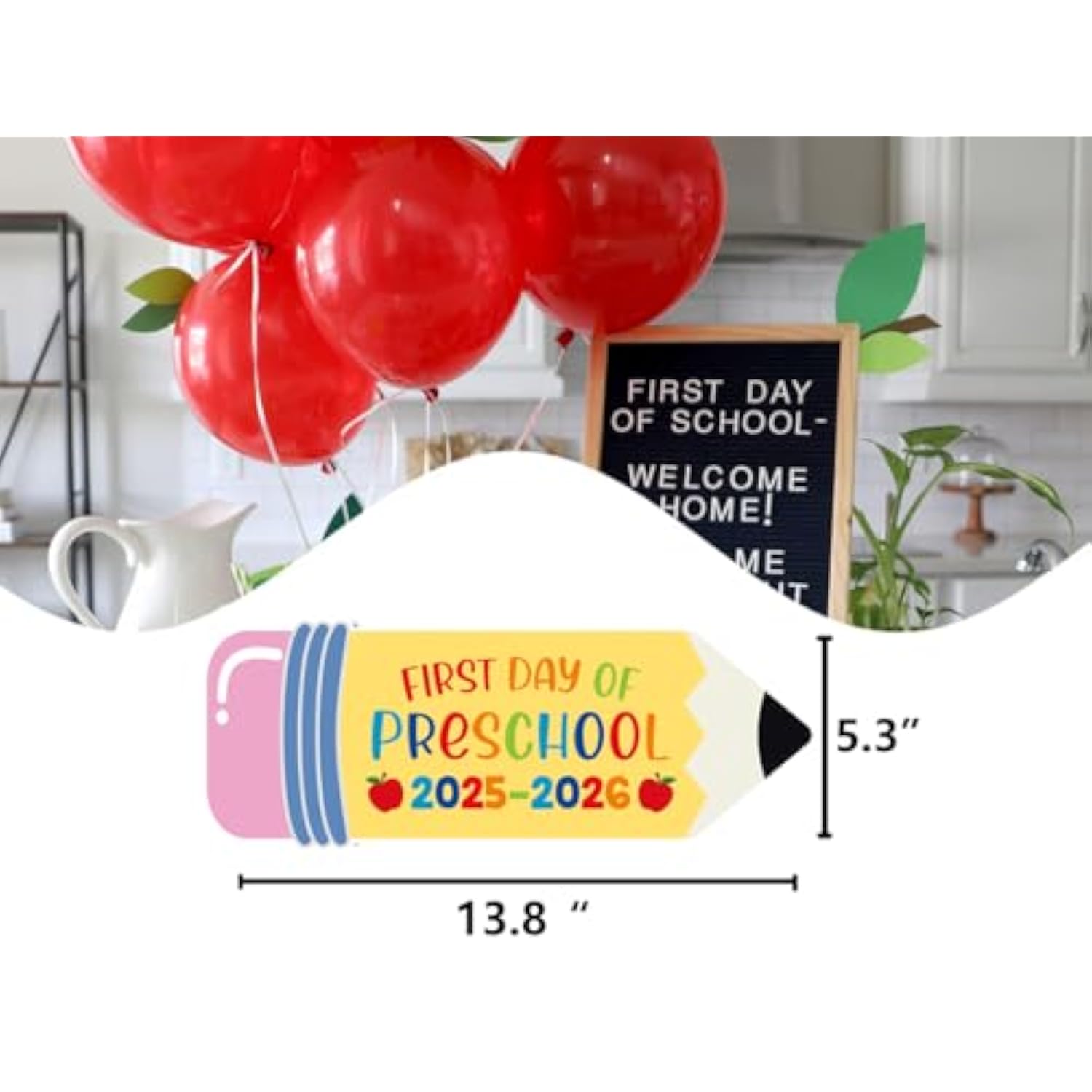 First Day Of Preschool Photo Sign For Preschool Back To School Decorations, Preschool Pre K Back To School Supplies, First Day Of Preschool Pre K Decorations Photo Board Pz-Fd