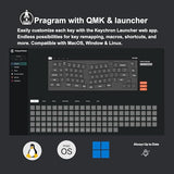 Q8 Wired Custom Mechanical Keyboard With Knob, 65% Alice Layout Qmk/Via Programmable, Hot-Swappable Gateron G Pro Brown Switch, Double Gasket Compatible With Mac Windows Linux (Silver Grey)