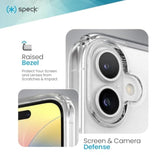 Speck Clear iPhone 16 - Slim Phone Case - GemShell - Crystal Clear