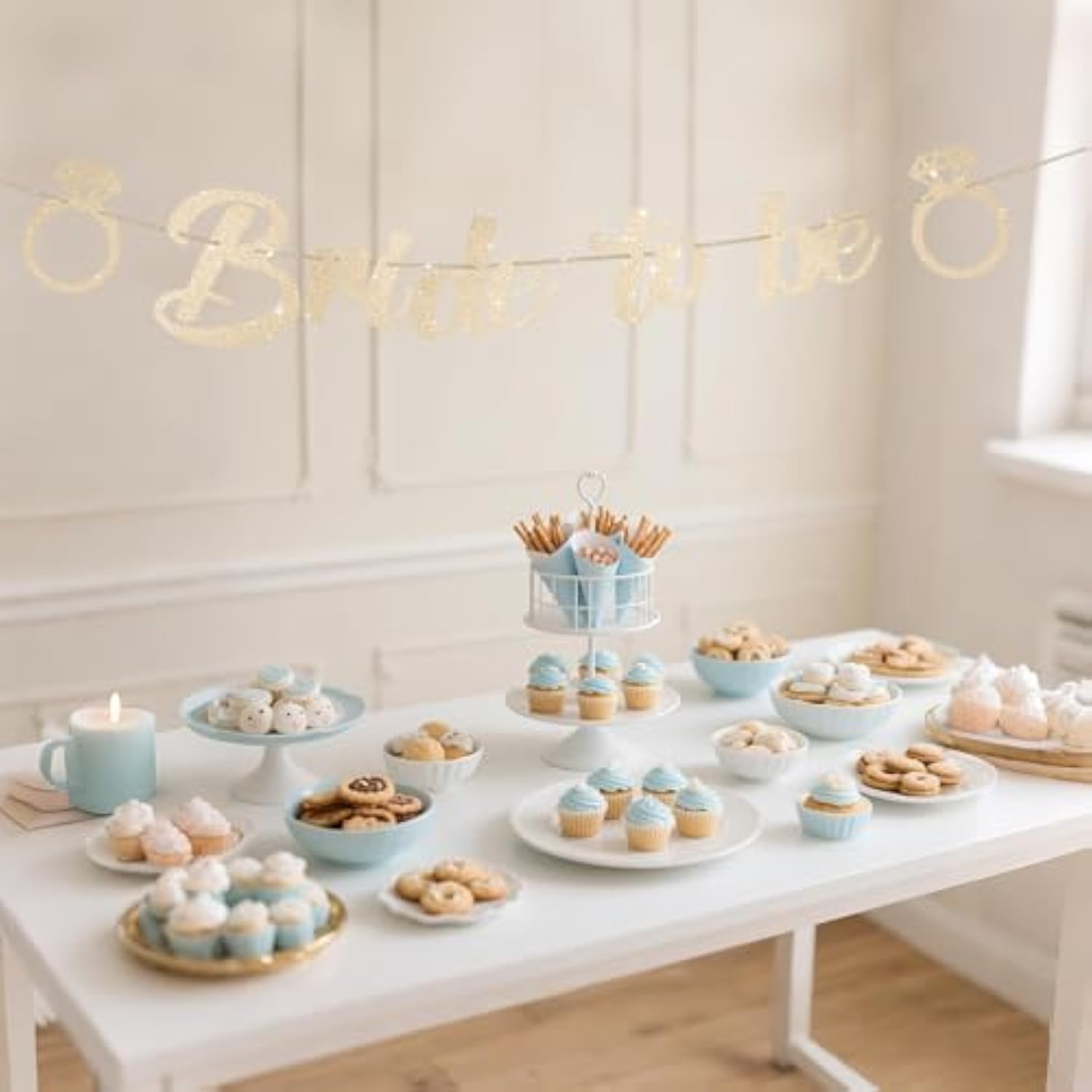 Bride To Be Banner, Pre-Strung Glitter Wedding Decorations For Reception, No Diy Bridal Shower Banner, Bride To Be Sign For Backdrop Ceremony Reception Bridal Shower Decorations