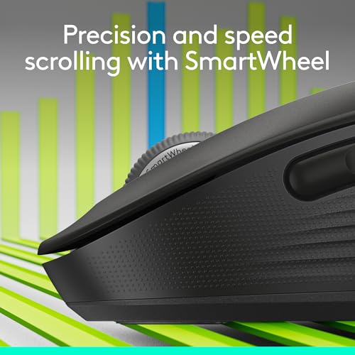 Signature M650 L Full Size Wireless Mouse - For Large Sized Hands, 2-Year Battery, Silent Clicks, Customizable Side Buttons, Bluetooth, For Pc/Mac/Multi-Device/Chromebook - Black