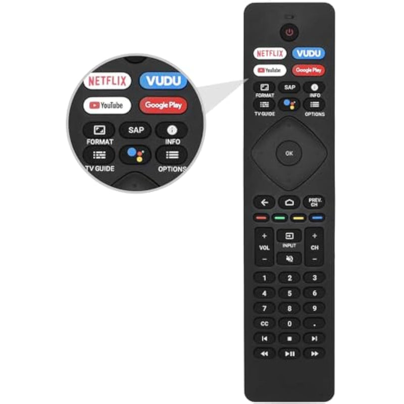 Voice Remote Control Nh800Up Rf402A-V14 Replacement For Philips Android Led Lcd 4K Smart Tv 43Pfl5766/F7 50Pfl5704/F7 55Pfl5604/F7 55Pfl5704/F7 65Pfl5504/F7 65Pfl5704/F7 75Pfl5704/F7 65Pfl5604/P7