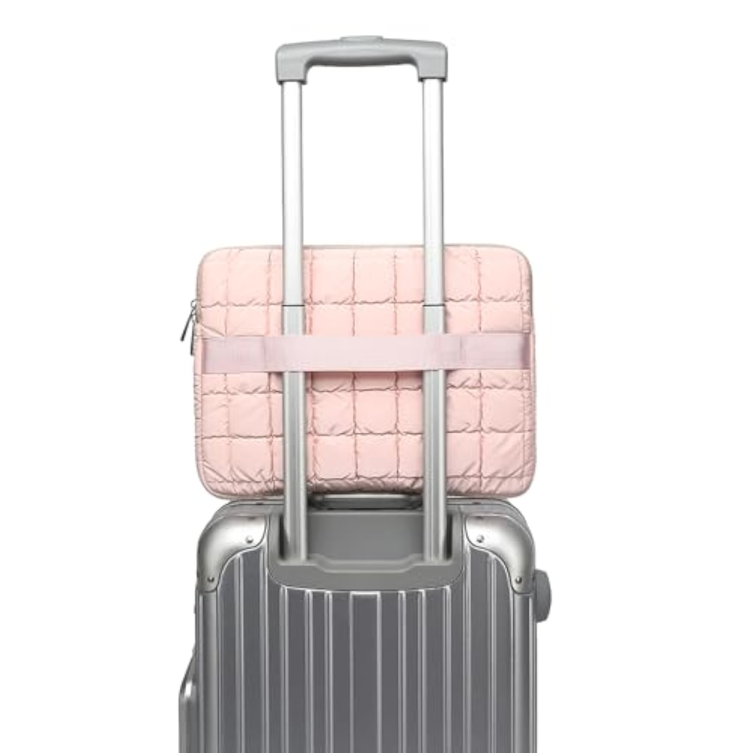 360 Protected Fluffy Notebook Sleeve Bag, 13.3 Inch Protective Case Quilted Puffy Laptop Sleeve For 13 Inch Dell,Hp,Asus,Microsoft (Pink, 13 Inch/13.3 Inch)