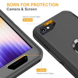 For Iphone Se Case 2022/2020/3Rd/2Rd,Iphone 8/7 Case [Shockproof] [Dropproof] [ Grade Drop Tested] With Non-Slip Removable Heavy Duty Full Body Phone Case-Black