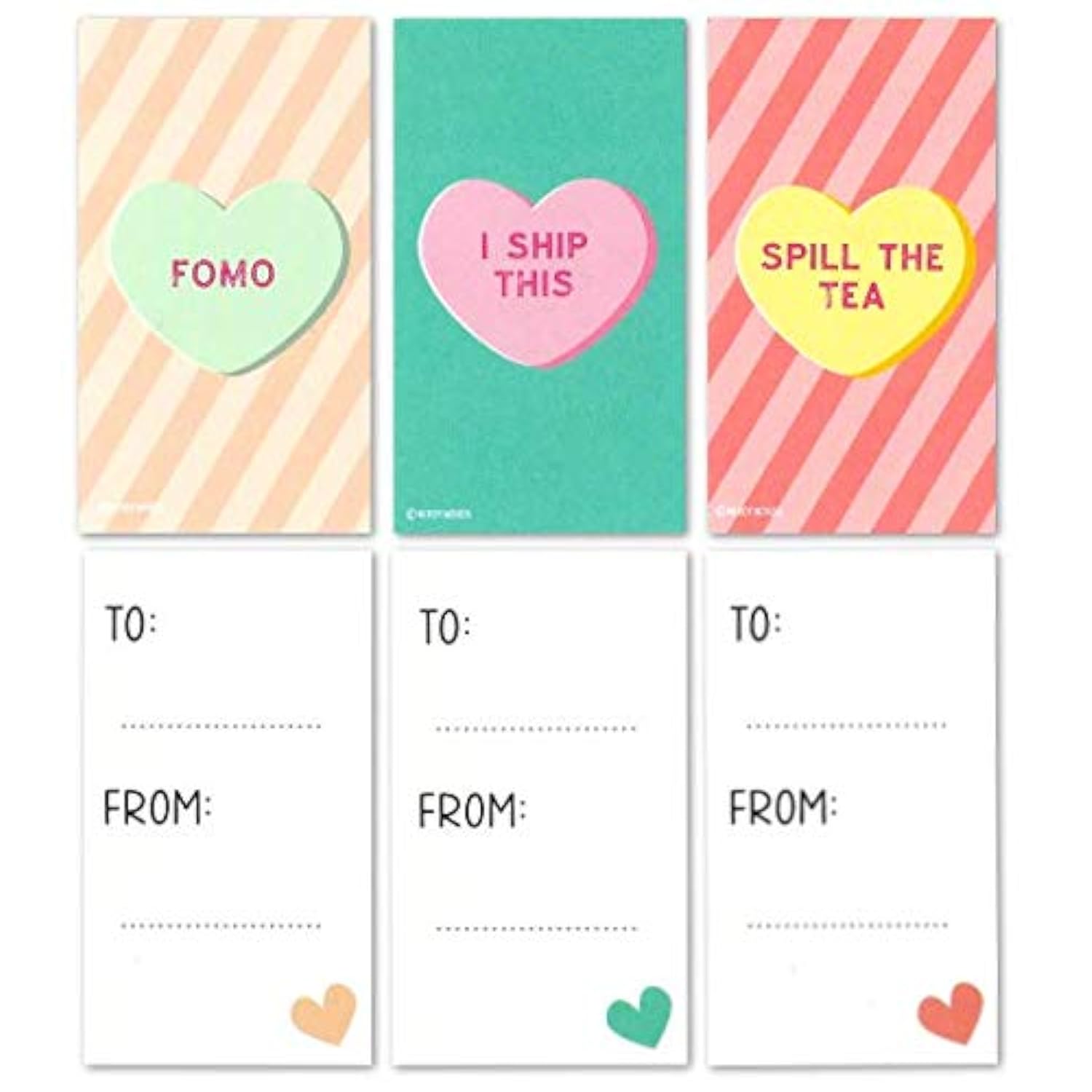 Mini Millennial Conversation Heart Valentines (Set Of 24, Wallet-Sized Cards) For Valentine'S Day