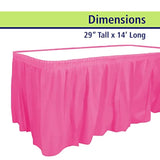 Plastic Table Skirt, 29-Inches By 14-Feet - Hot Pink - 1 Pack