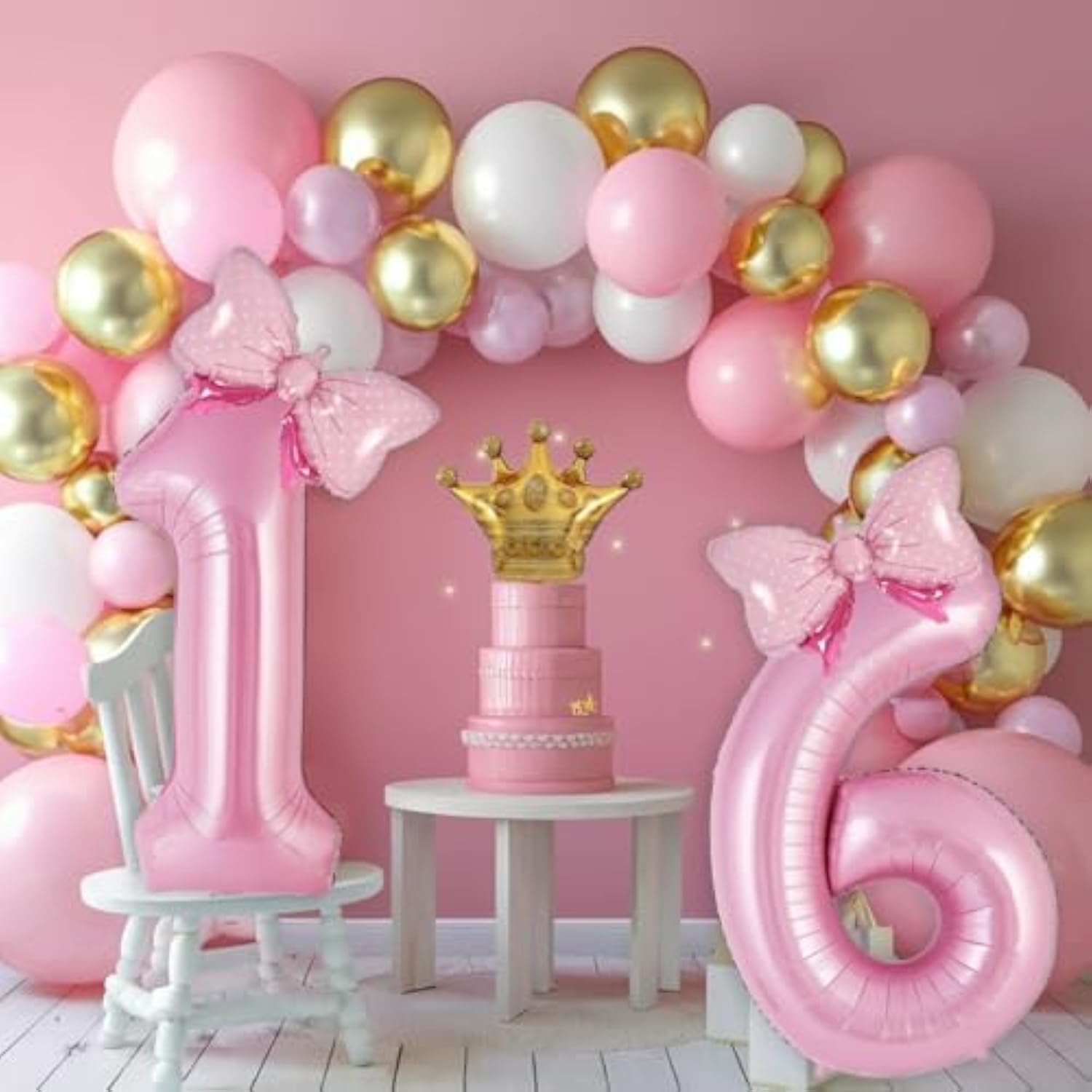 Pink Coquette Birthday Decorations 31 13 Balloon Numbers For Women, Coquette Bow Balloons Foil Mylar Large 40” Bow Birthday Decorations 31Th Balloon Birthday Party Supplies (Number 31 13 Balloons)