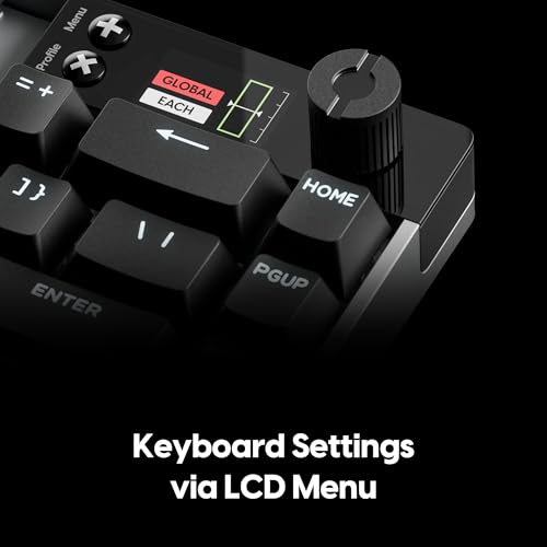Es He 70 Mechanical Gaming Keyboard, 8K Scan Rate & 8K Polling For Ultra-Low Latency, Hot Swappable, Pbt Double-Shot Keycaps, Rgb Backlit, Volume Knob, 70%, 79Keys (Black)